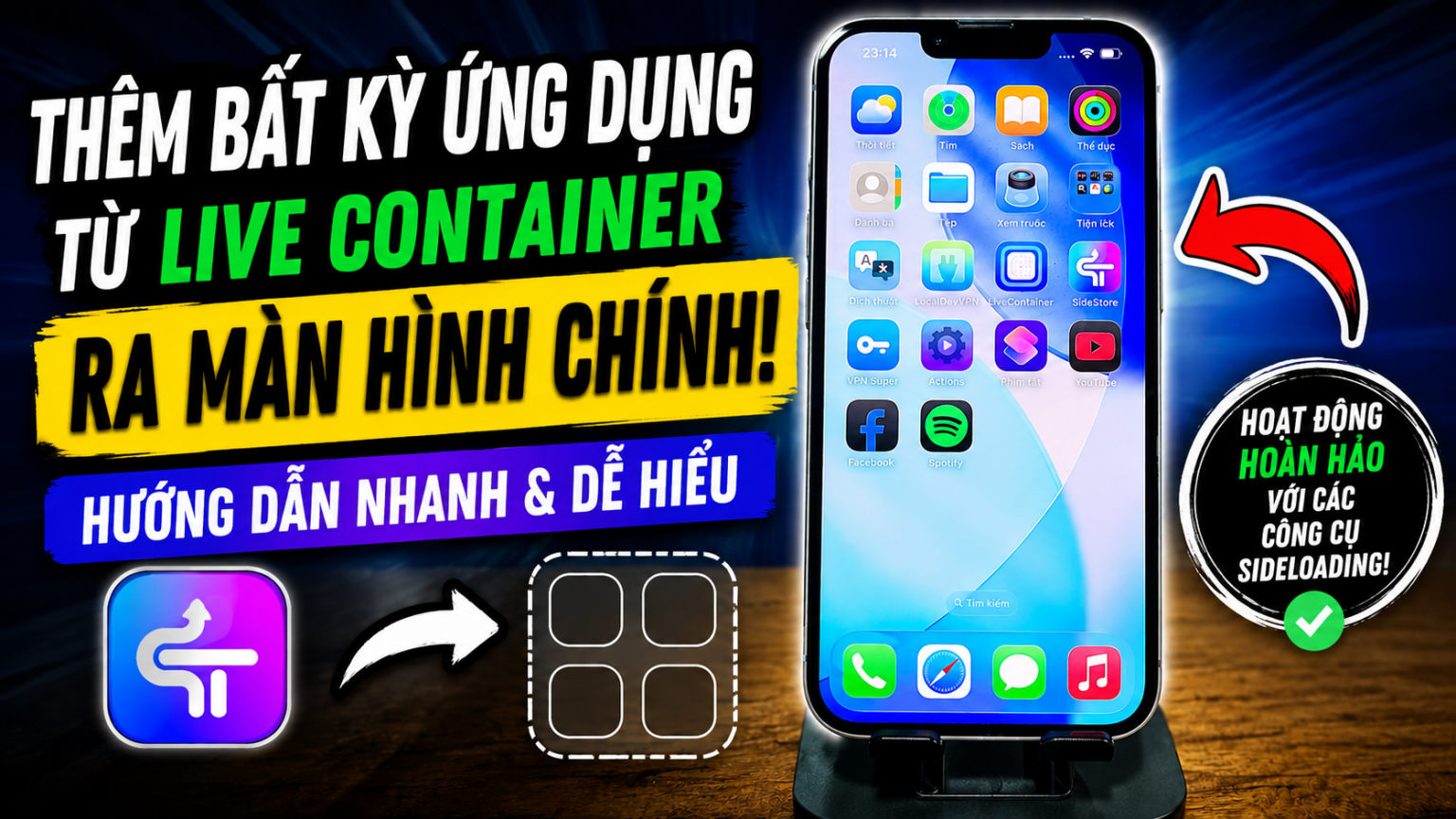 Hướng Dẫn Đưa Ứng Dụng Từ LiveContainer Ra Màn Hình Chính iPhone